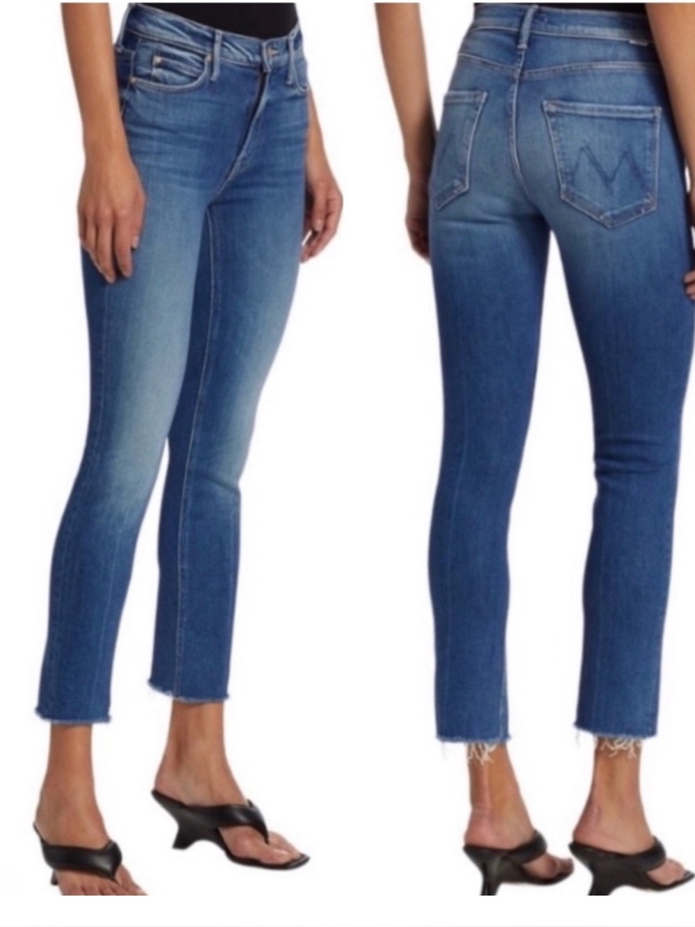 Mother mid rise dazzler ankle fray Jeans size 26